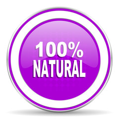 natural violet icon 100 percent natural sign