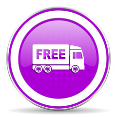 free delivery violet icon transport sign