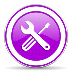 tools violet icon service sign