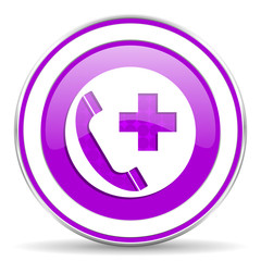 emergency call violet icon