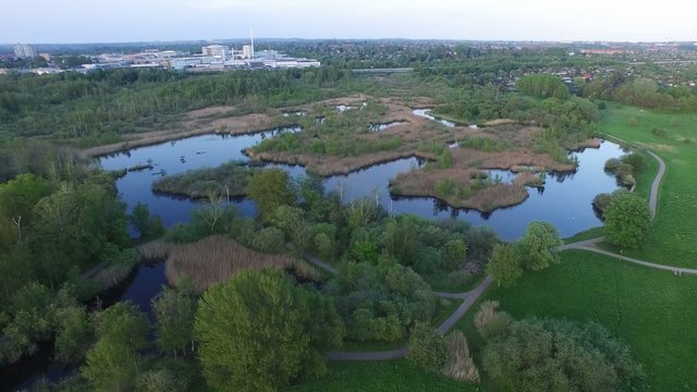 Aerial view of Smor Mira located in Herlev, Denmark