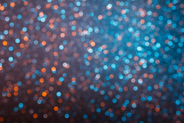 Blue and yellow lights bokeh background