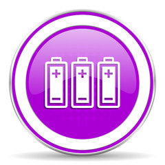 battery violet icon power sign