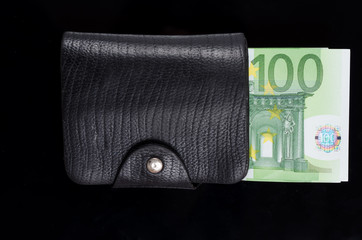 wallet with money euro