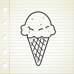 Fototapeta na wymiar ice cream cone doodle