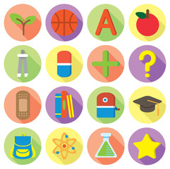 flat style icon of school related object