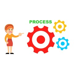 Business woman showing a process