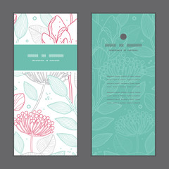 Vector modern line art florals vertical frame pattern invitation