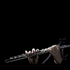 Flute music instrument hands