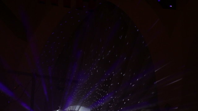 Party fog with multi colored light rays