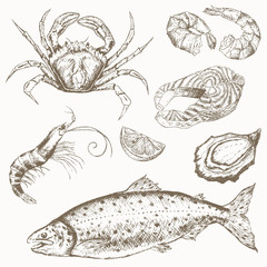 Obraz premium Seafood set.