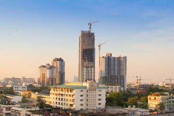 Thailand 21 April,2015 : Bangkok sunset scene