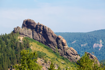 Summer landscape the wood, mountains in Russia