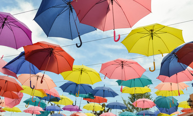 Fototapeta na wymiar umbrella with sky