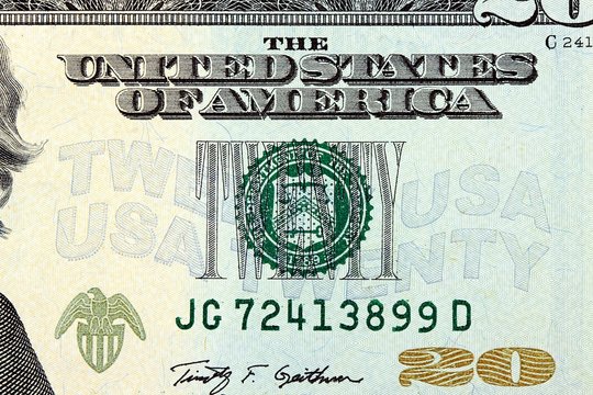 United States Currency Twenty Dollar Bill