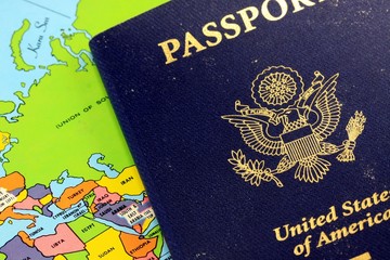 United States Travel Passport With Map
