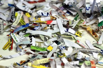 Shredded Document Business Security Background Recycling Concept
