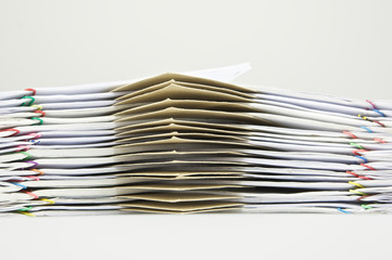 Pile of brown envelope between paperwork