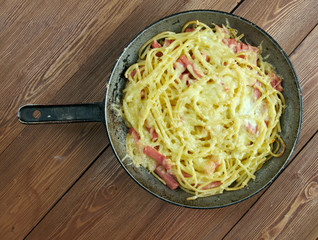 Spaghetti Frittata  with eggs cheese.