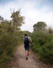 Naklejka na ściany i meble Hiking in nature trail