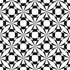 Fototapeta premium Black and white geometric seamless pattern, abstract background.