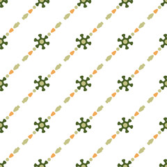 Seamless pattern with green and orange.decorate elements