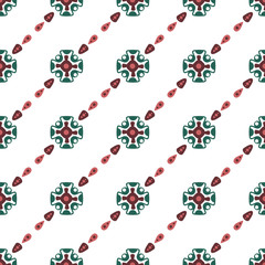 Seamless pattern with white background and decorate elements