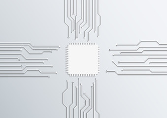 circuit board cpu, vector illustration