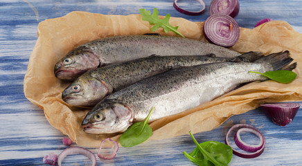fresh trouts with spices and seasonings