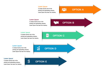 Colorful arrow number options banner. Vector illustration. can b