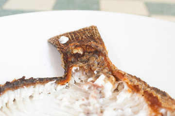 Fried tilapia Fish's bone