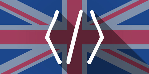 United Kingdom flag icon with a code sign