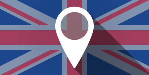 United Kingdom flag icon with a map mark