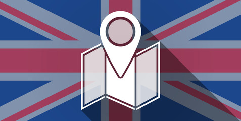United Kingdom flag icon with a map