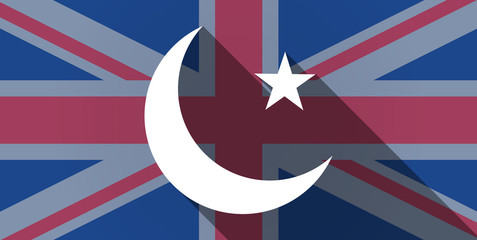 United Kingdom flag icon with an islam sign © jpgon