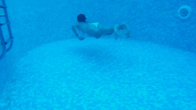Diving in the private swimming pool, Video clip