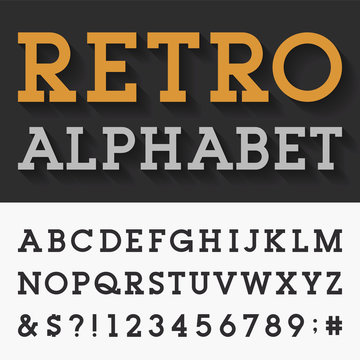 Retro Slab Serif Alphabet Vector Font