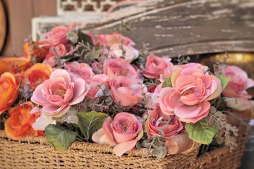 Beautiful rose of artificial flowers