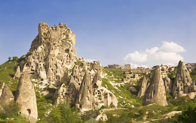 turkish fortress cave Uchisar Cappadocia, Turkey