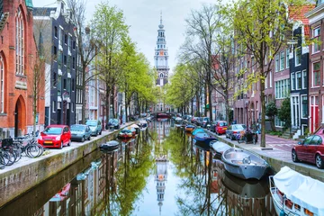 Zelfklevend Fotobehang Zuiderkerk in Amsterdam © andreykr