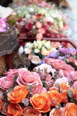 Beautiful rose of artificial flowers
