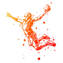 Obrazy na Plexi  ilustracja abstrakcyjnego koszykarza w skoku