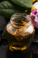 Fresh honey with honeycomb