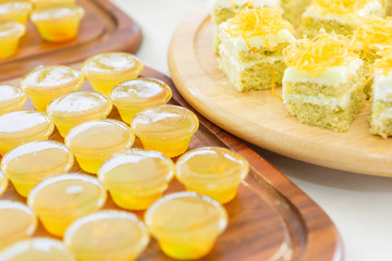 delicious thai dessert with cake set