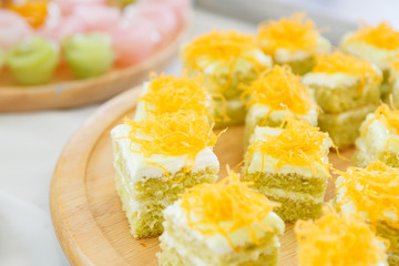 delicious thai dessert with cake set