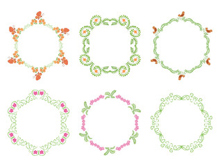 round floral frames - vector set