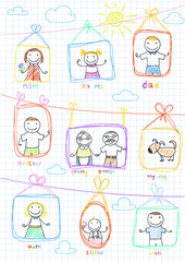 Portraits of happy family