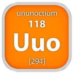 Ununoctium material sign