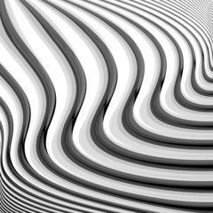 Design monochrome waving lines background