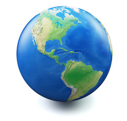 Earth isolated on white background